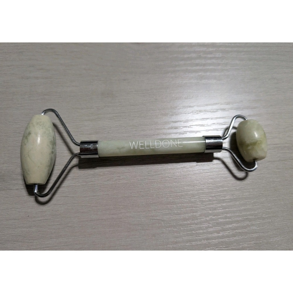 WELLDONE Green Jade Facial Roller Double Ended Skincare Massage‎ Tool Self Care